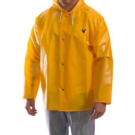 TINGLEY Iron Eagle® Rain Jacket, Size Men's Large, Attached Hood, Blue J22161.LG